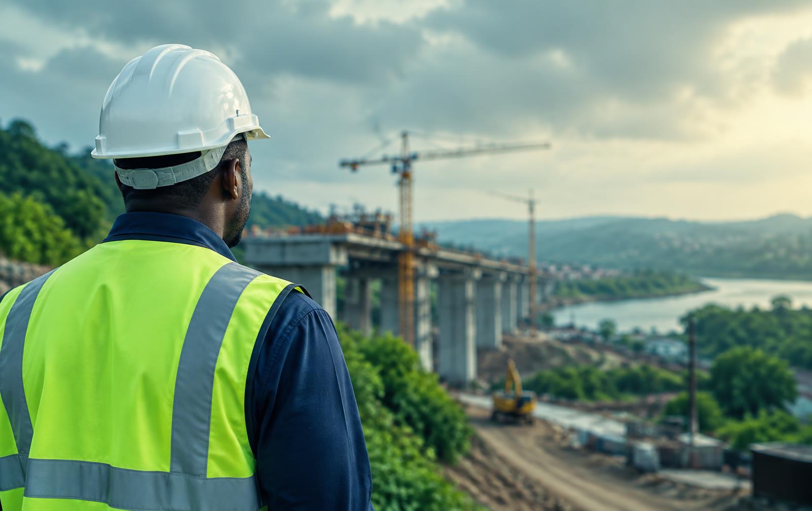 Engineering professional working with digital systems in an industrial environment